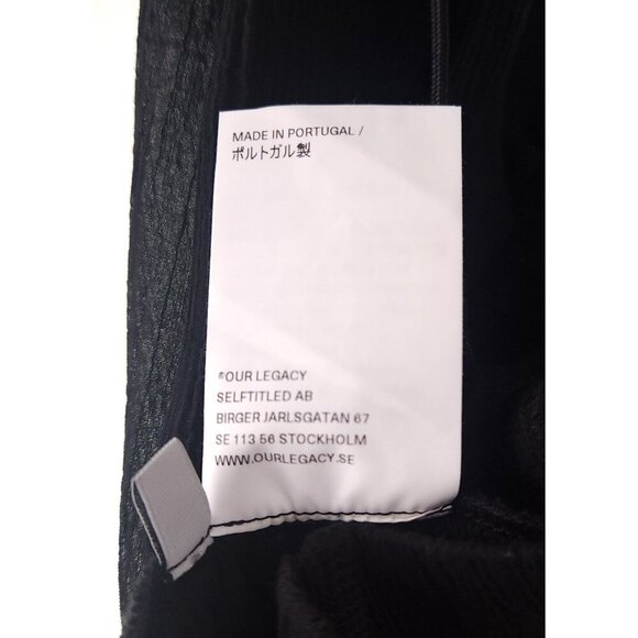 Our Legacy Reduced Straight-Leg Crinked Trousers Size 48 US 32 M Mens Black $335 - Picture 8 of 13